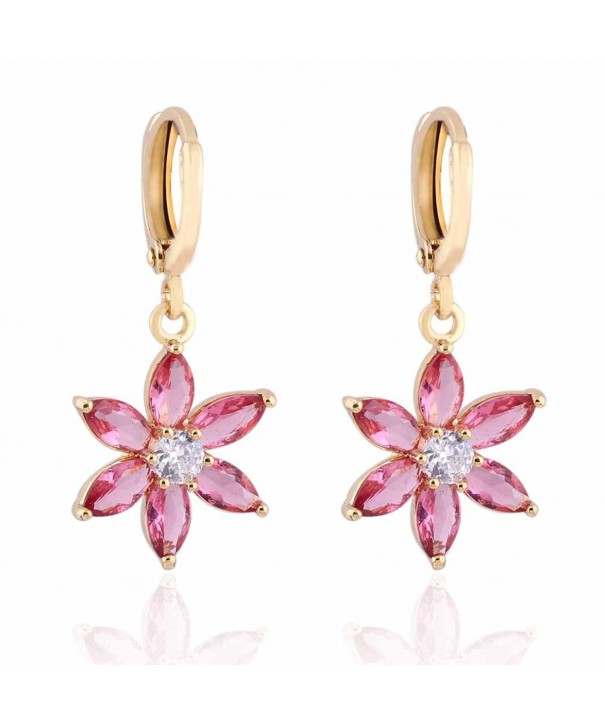 YAZILIND Charming Flower Zirconia Earrings