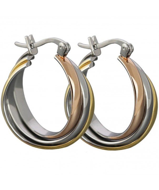 Aienid Stainless Earrings Tri circle 21 5x26 8MM