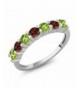 Peridot Garnet Sterling Silver Anniversary