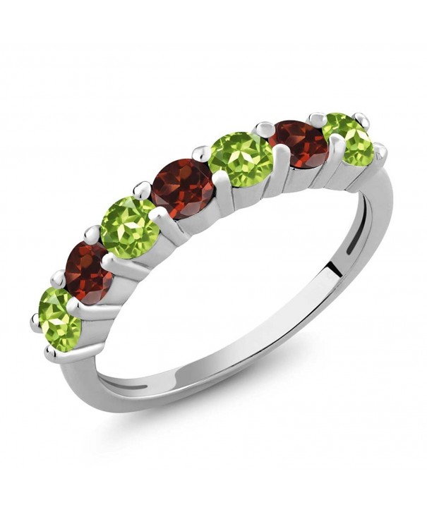 Peridot Garnet Sterling Silver Anniversary