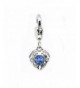 Clip on Birthstone Rhinestone Heart Charms