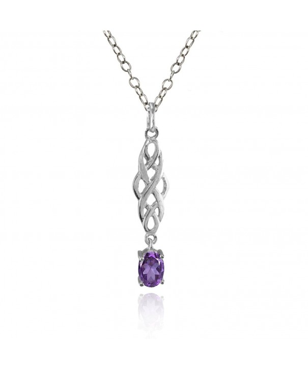 Sterling African Amethyst Dangling Necklace