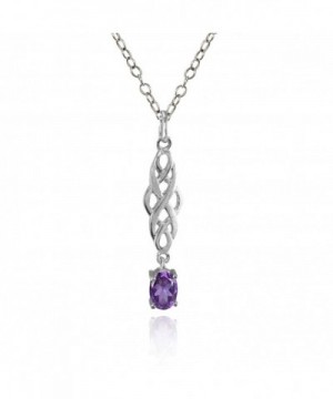Sterling African Amethyst Dangling Necklace