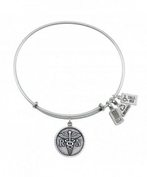 Wind Fire Caduceus Bangle Silvertone