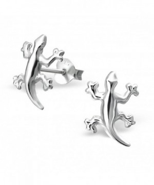 Plain Silver Lizard Earrings Sterling