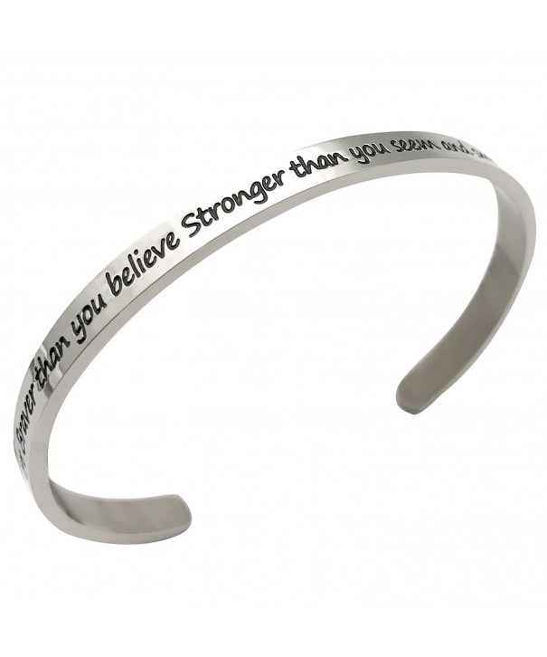 JJTZX Believe Stronger Inspirational Bracelet