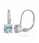 Sterling Silver Aquamarine Leverback Earrings