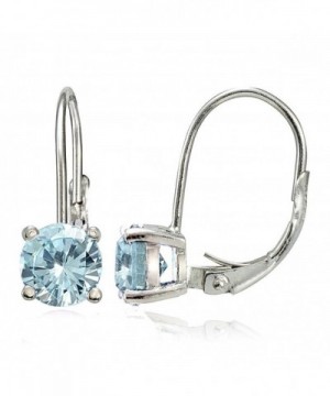 Sterling Silver Aquamarine Leverback Earrings