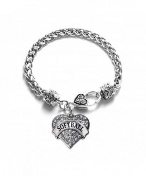 Inspired Silver Softball Classic Bracelet