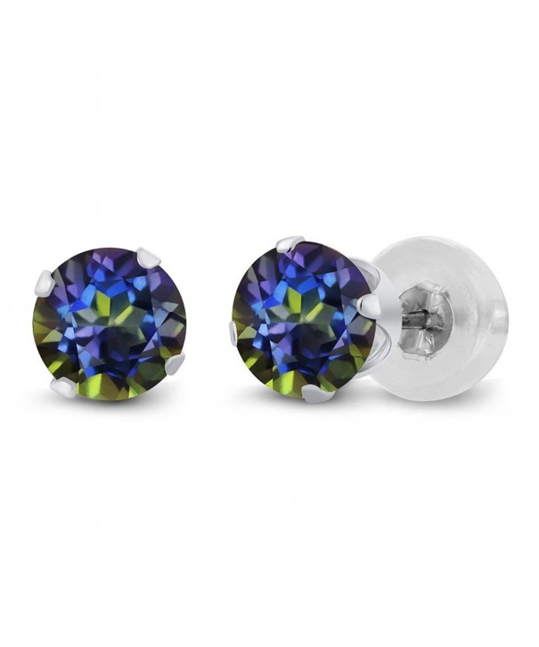 Round Mystic Topaz 4 prong Earrings