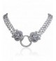 EVER FAITH Silver Tone Necklace Austrian