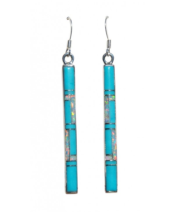 Handmade Silver Stabilized Turquoise Earrings