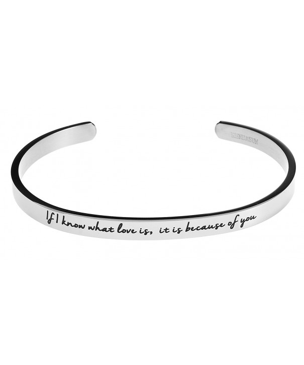 because Inspirational Bracelet Bangle White