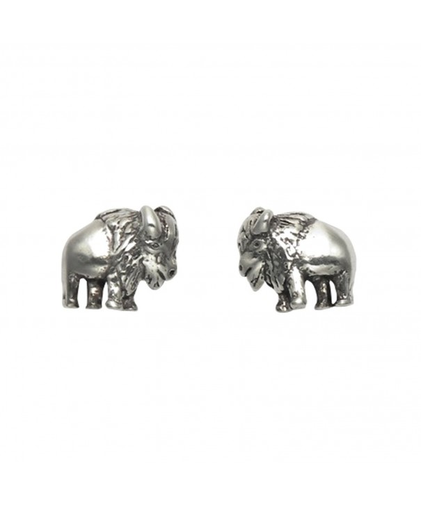 Tiny Sterling Silver Buffalo Earrings