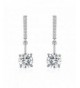 SBLING Platinum Plated Zirconia Earrings 4 25cttw