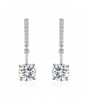 SBLING Platinum Plated Zirconia Earrings 4 25cttw