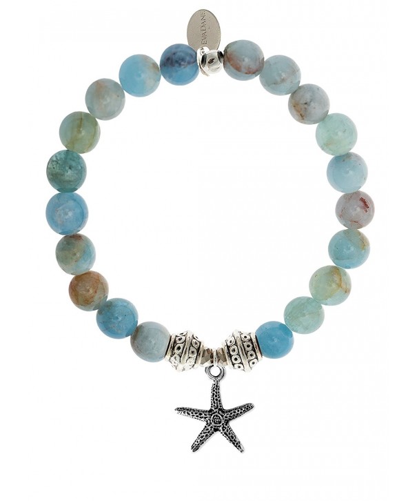 EvaDane Aquamarine Gemstone Starfish Bracelet