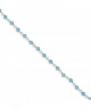 Sterling Simulated Turquoise Polished Bracelet
