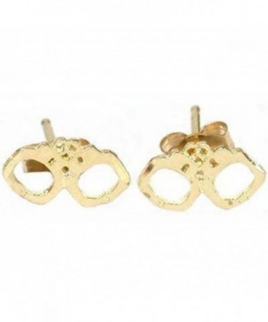 FindingKing 19333 Gold Handcuff Earrings