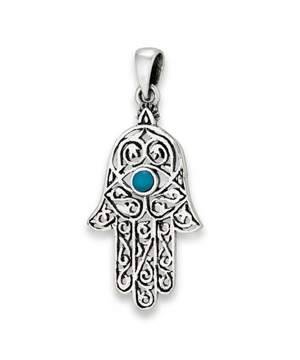 Pendant Simulated Turquoise Sterling Silver