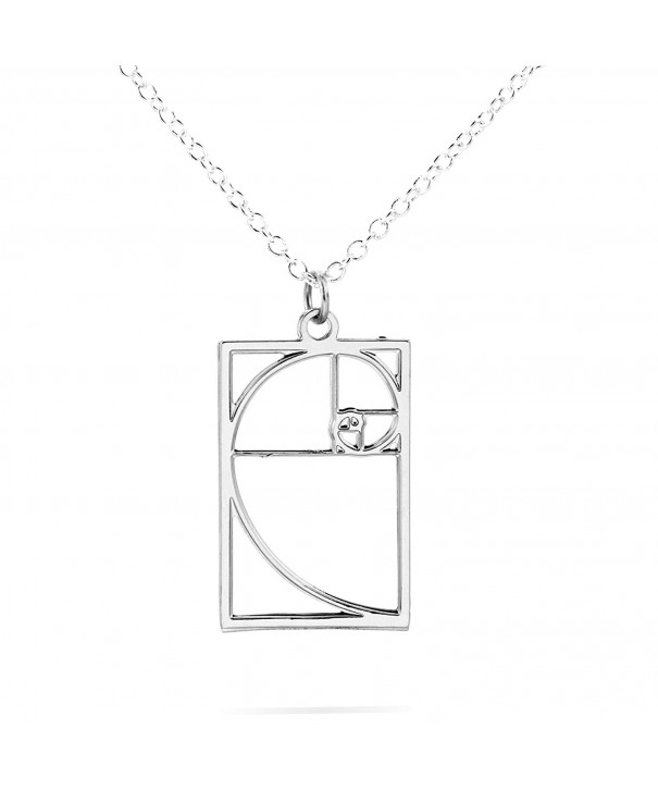 Boutique Academia Silver Rhodium Fibonacci Necklace