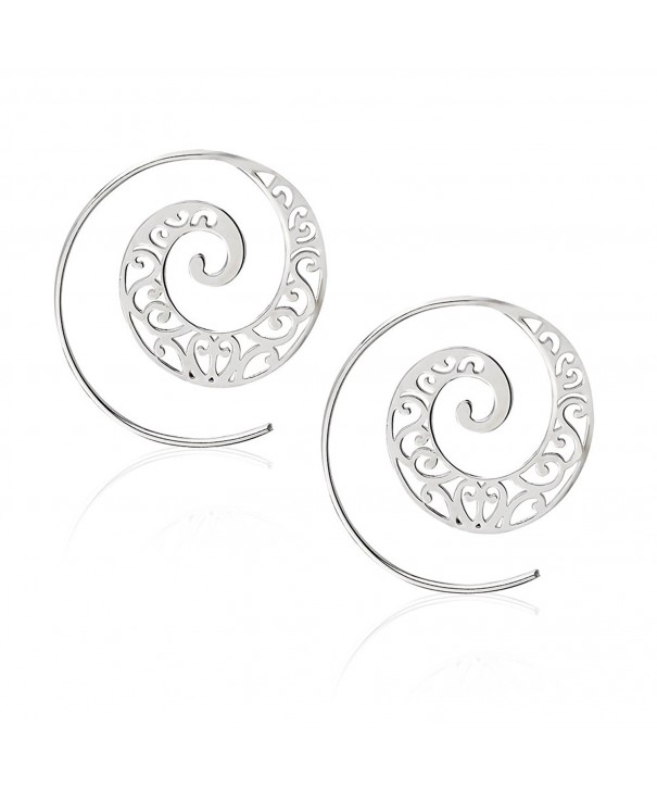 Detailed Swirl Style Statement Earrings