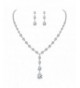 FANZE Zirconia Teardrop Earrings Y Necklace