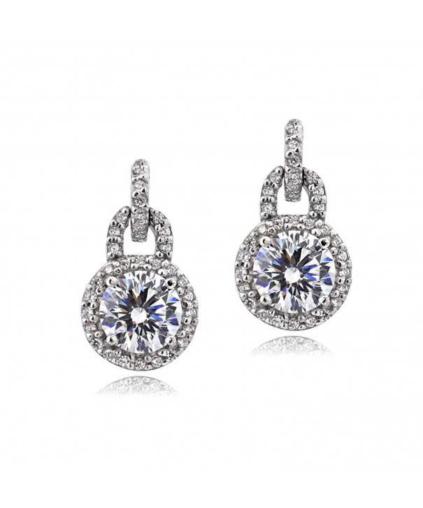 Platinum Flashed Silver Zirconia Earrings