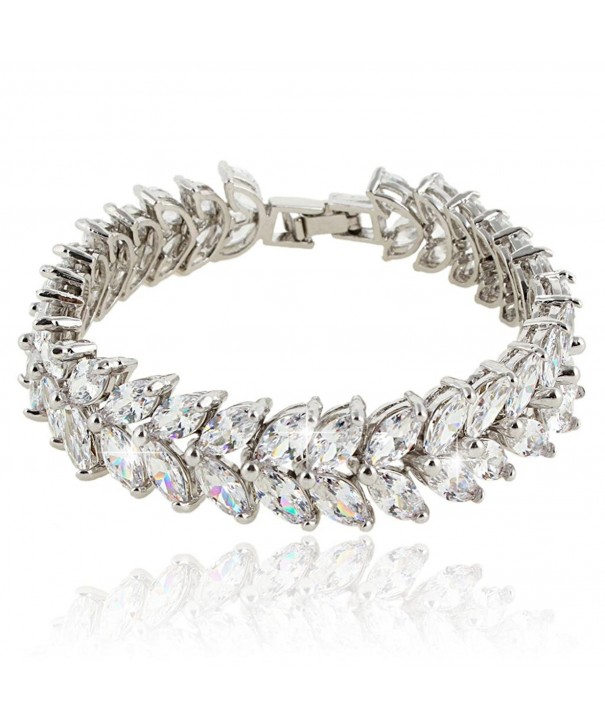 EVER FAITH Silver Tone Zirconia Bracelet