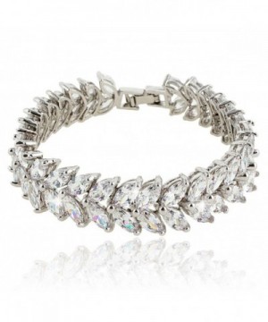 EVER FAITH Silver Tone Zirconia Bracelet