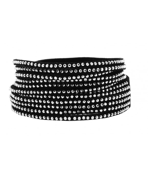 Velvet Rhinestone Bling Wrap Bracelet