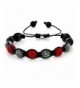 Black Seven Crystal Adjustable Bracelet