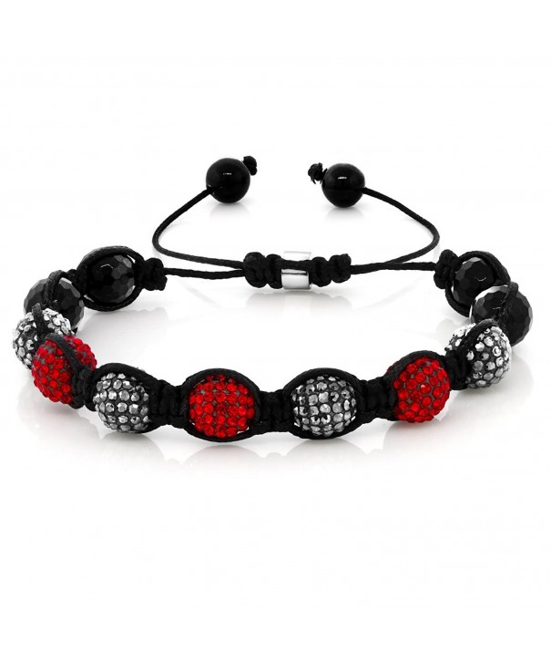 Black Seven Crystal Adjustable Bracelet