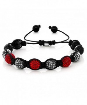 Black Seven Crystal Adjustable Bracelet