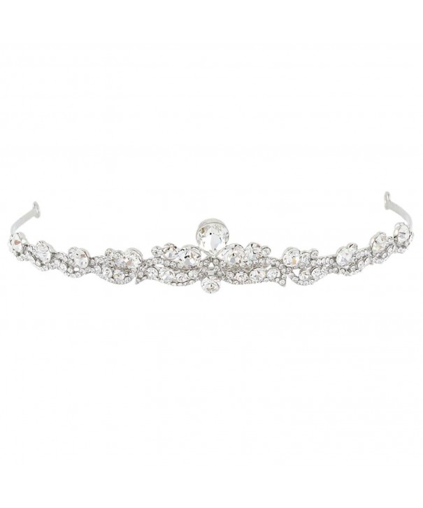 EVER FAITH Silver Tone Austrian Headband