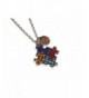 Autism Awareness Studded Puzzle Necklace