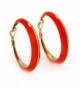 Bright Orange Hoop Earrings Metal