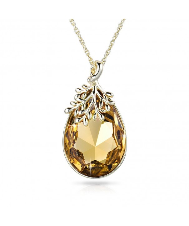 Alantyer Necklace Teardrop Swarovski Birthstone