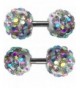 Thenice Earrings Crystal Barbell Multicolor