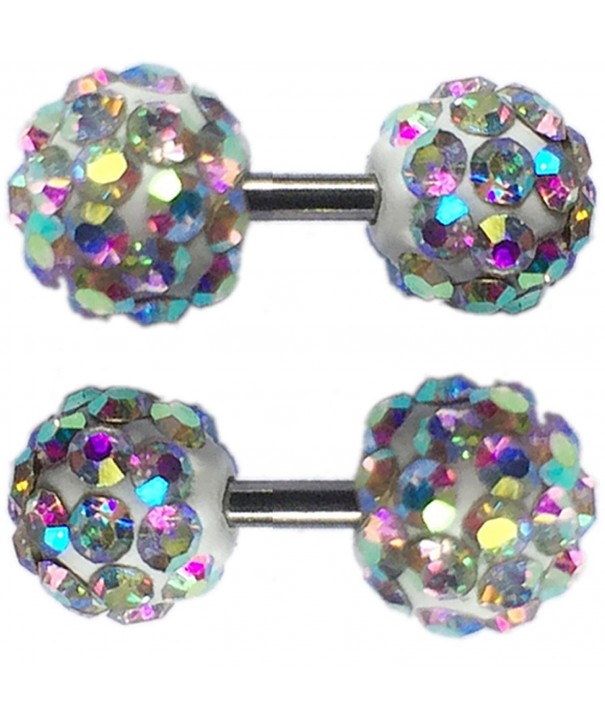 Thenice Earrings Crystal Barbell Multicolor