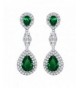 SELOVO Emerald Vintage Zirconia Earrings