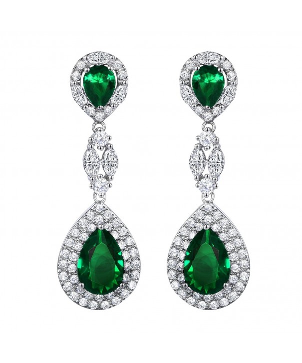 SELOVO Emerald Vintage Zirconia Earrings