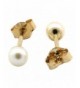 Yellow Genuine White Pearl Earrings