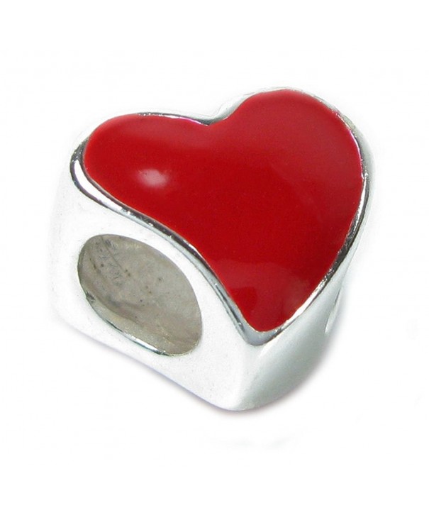 Sterling Silver Enamel Heart European