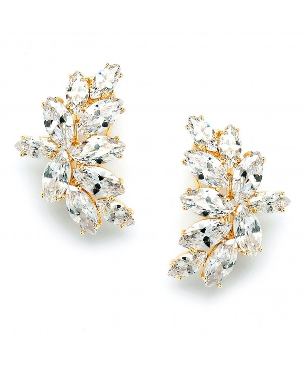 Mariell Plated Earrings Marquis Cut Clusters