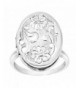 Floral Locket Ring Sterling Silver