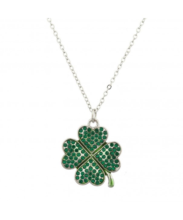 Lux Accessories Patricks Shamrock Necklace