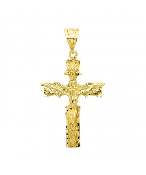 Crowned Crucifix Pendant Microfiber Polishing