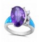 Sterling Silver Simulated Amethyst Created