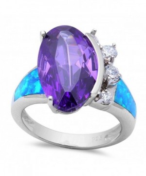 Sterling Silver Simulated Amethyst Created